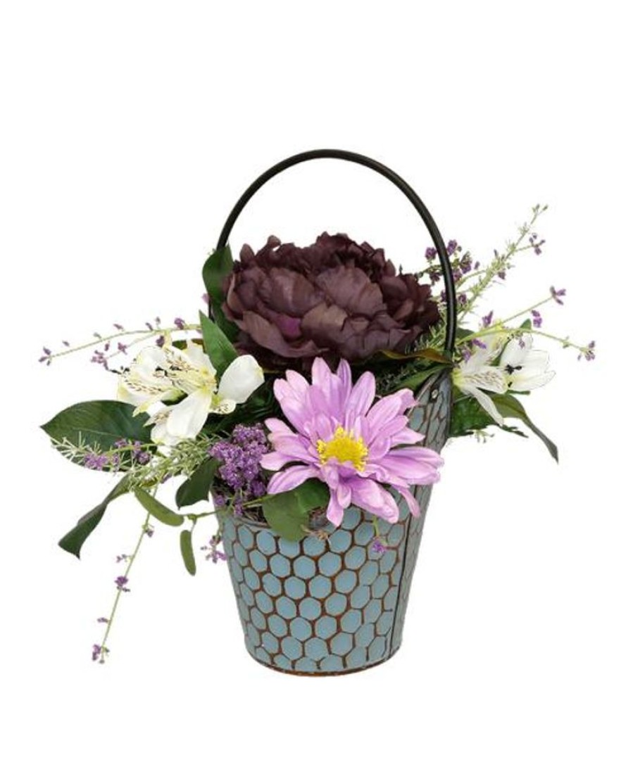 Silks Royer's | Silk Teal Bucket Full Of Blossoms