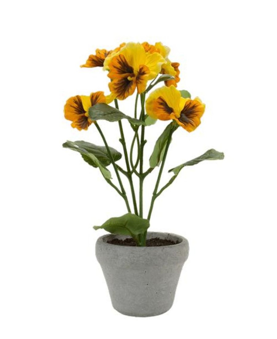 Silks Royer's | Silk Yellow Pansy Pot