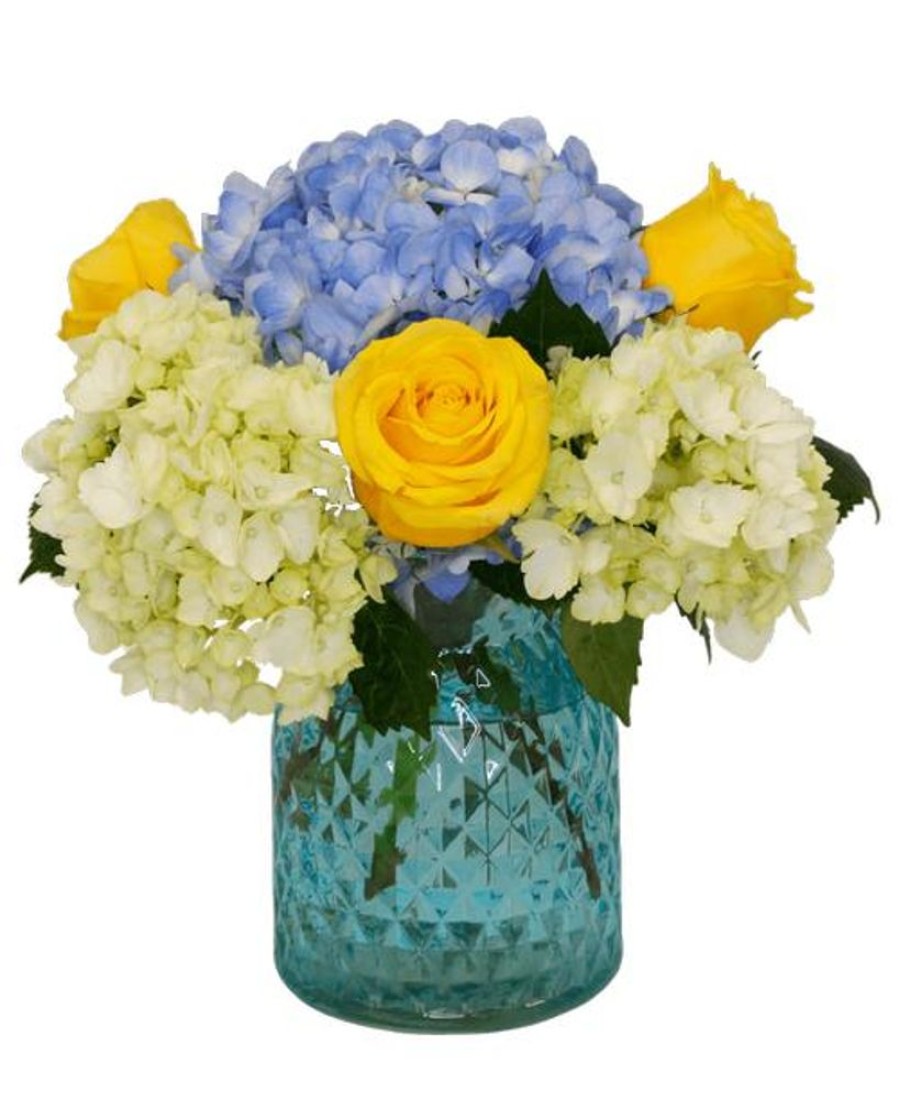 Occasions Royer's | Happy Hydrangea With Roses, Small - Blue