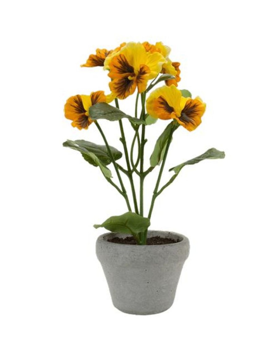 Silks Royer's | Silk Yellow Pansy Pot