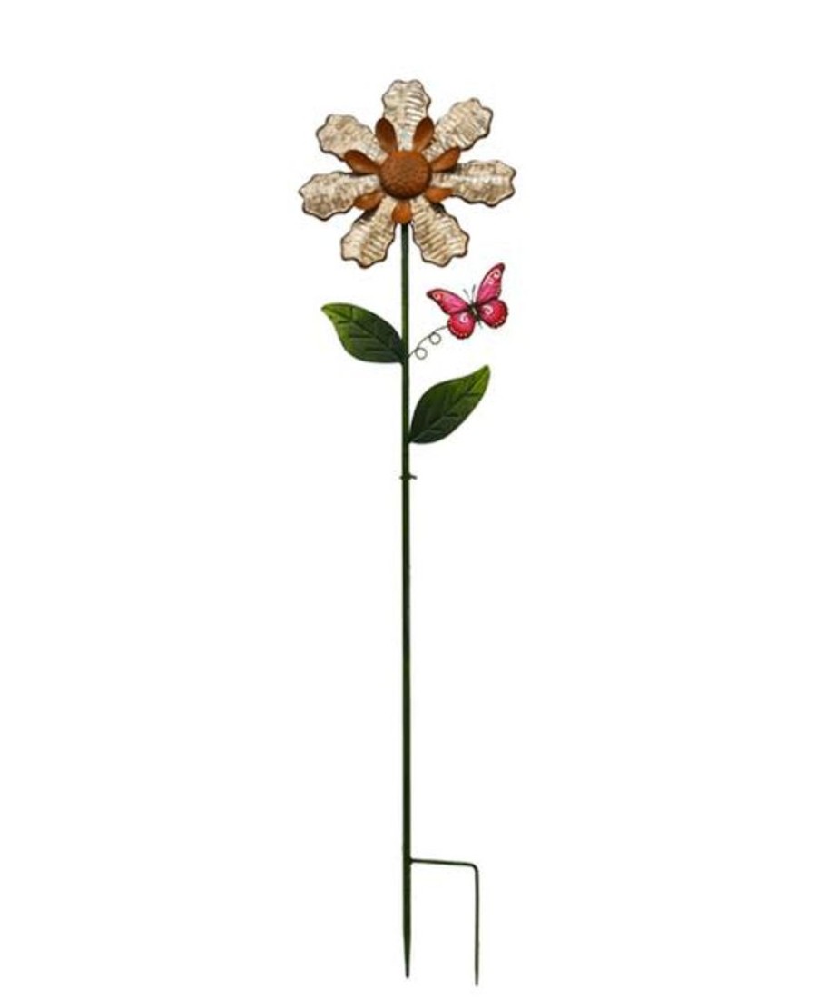 Gifts Royer's | Metal Flower With Butterfly