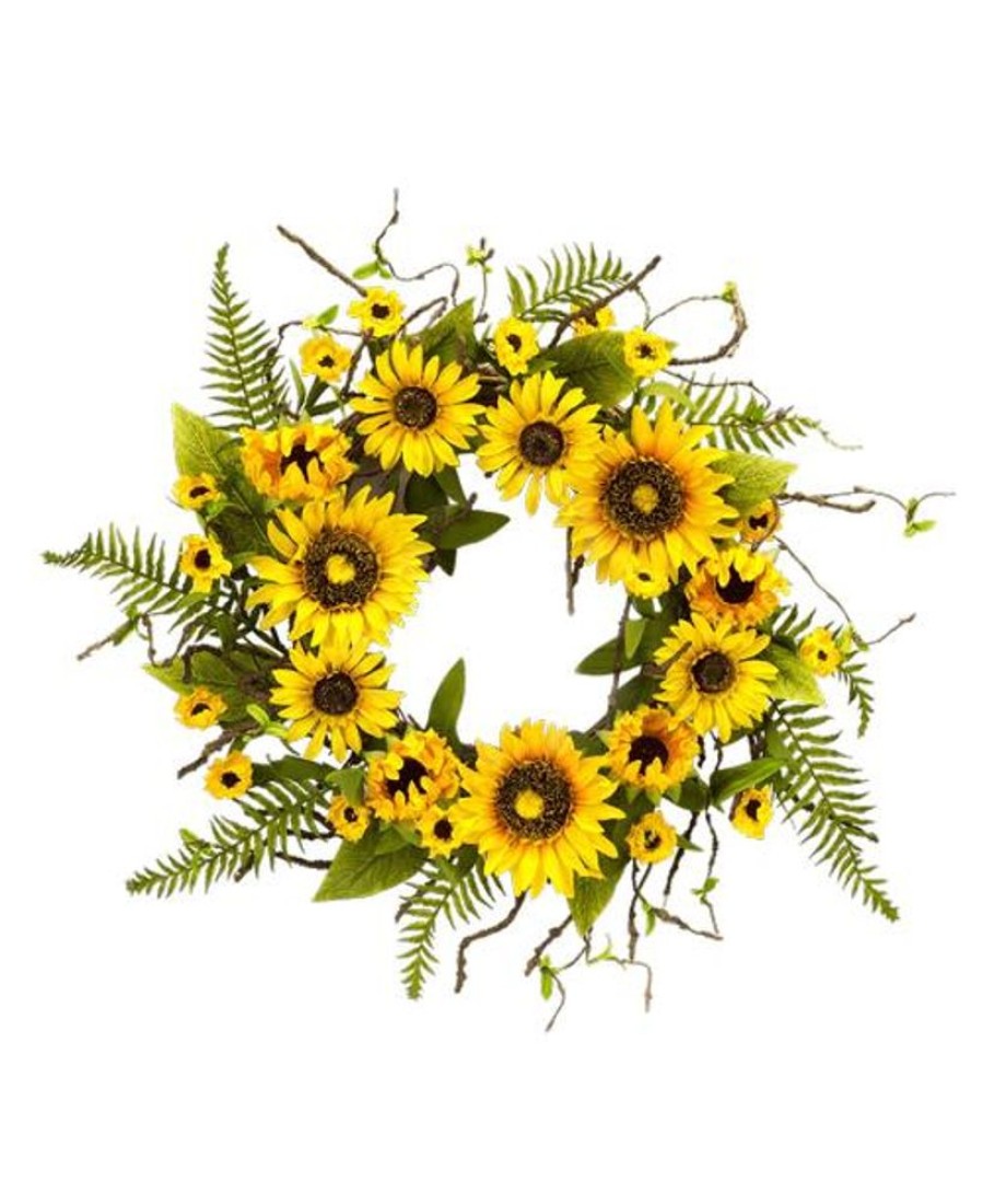 Silks Royer's | Silk Sunflower And Fern Wreath