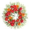 Silks Royer's | Silk Orange And Red Poppy Wreath